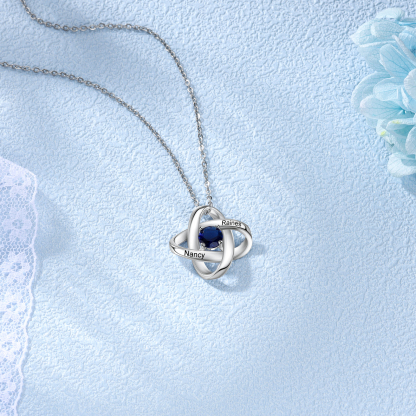 Personalised Necklace With 1 Birthstone Engraved Names Gift For Her-Jessemade AU