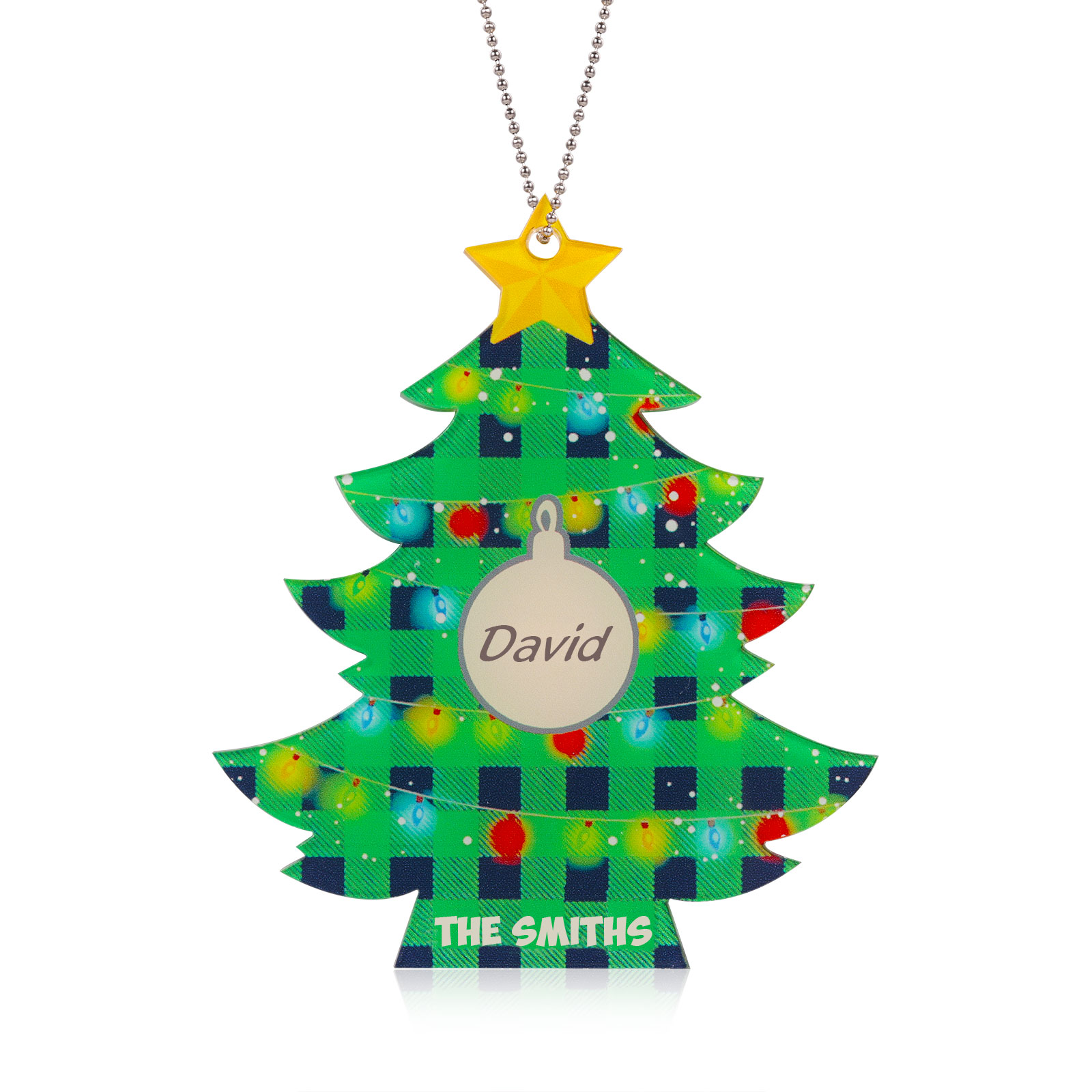 1 Name - Personalised Acrylic Christmas Tree Ornaments Customised Text & Name Xmas Pendant Gifts for Family Friends-Jessemade AU