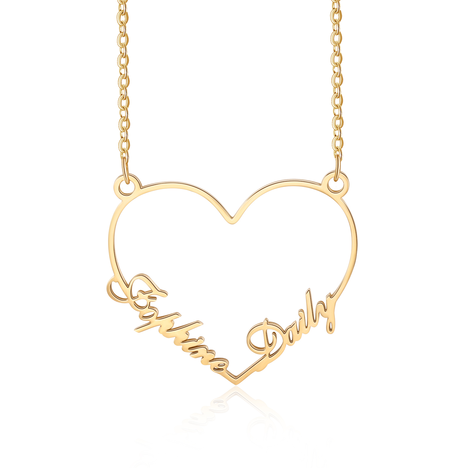 Personalised Heart Necklace Custom 1 Name Necklace Classic Jewelry Gift For Her-Jessemade AU