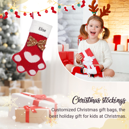 Personalised Christmas Stockings Gift Bag Customised 1 Name Christmas Sock Ornament Gift for Family Friends-Jessemade AU