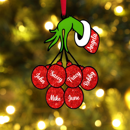 7 Names - Personalised Wooden Christmas Ornaments Customised Name Grinch Christmas Ornament Gifts for Family Friends-Jessemade AU