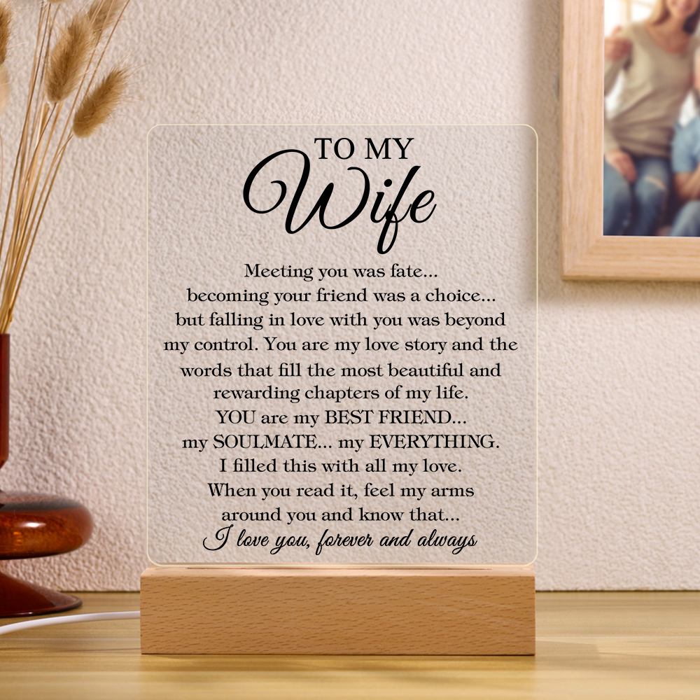 To My Wife LED Night Light "I Love You Forever And Always" Sentimental Gift for Wife-Jessemade AU
