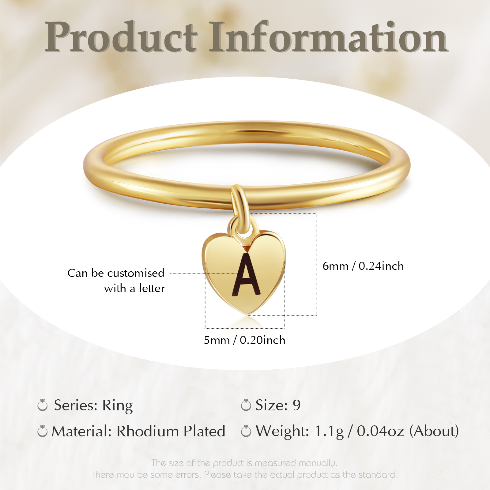 Personalised Ring Custom Letter Ring Birthday Gift for Her-Jessemade AU