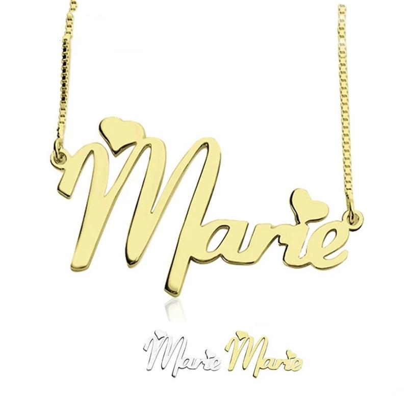 Personalised Heart Necklace Custom 1 Name Necklace Gift For Her-Jessemade AU