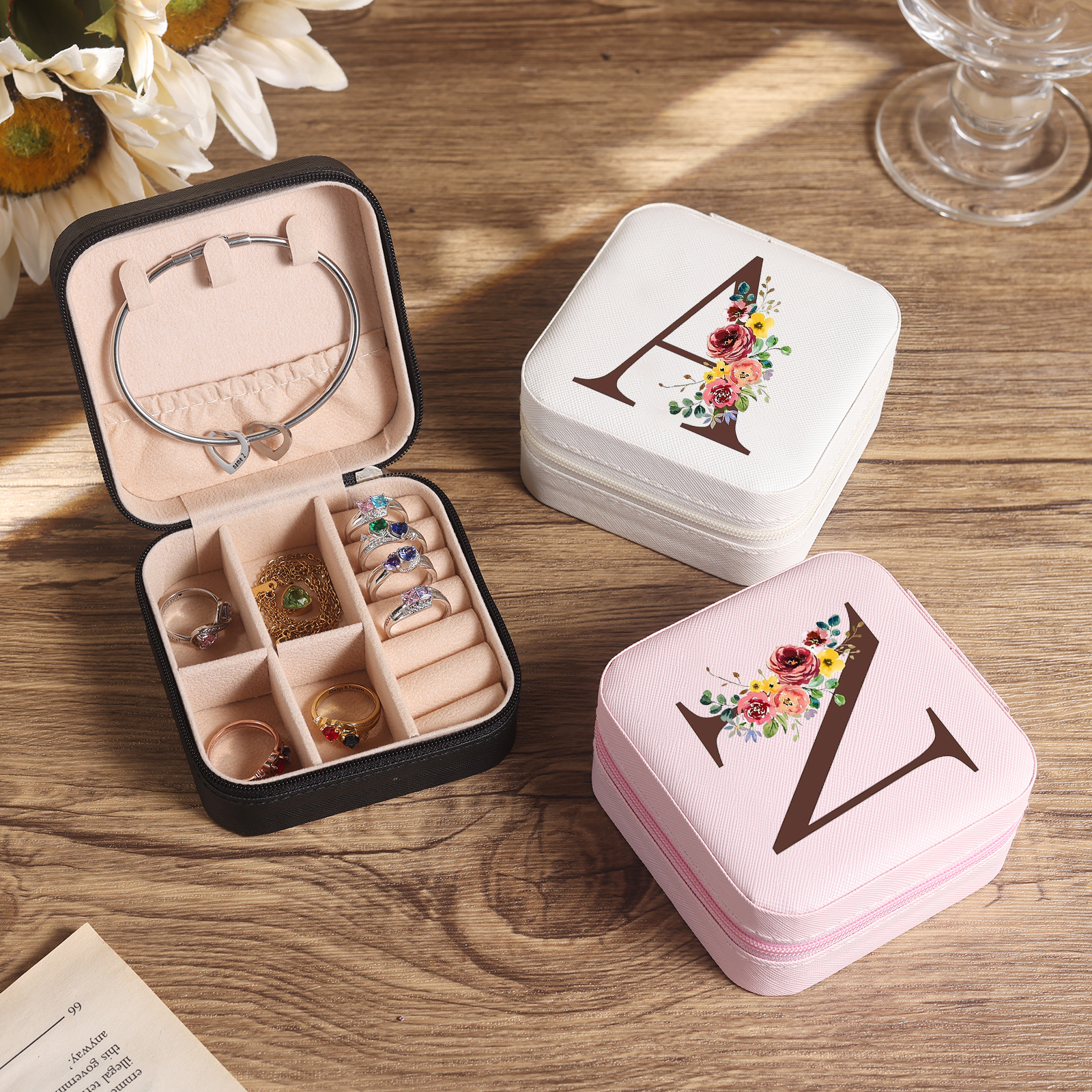 Custom Letter Jewelry Gift Box Personalised Travel Jewelry Box Gift for Women Girls-Jessemade AU