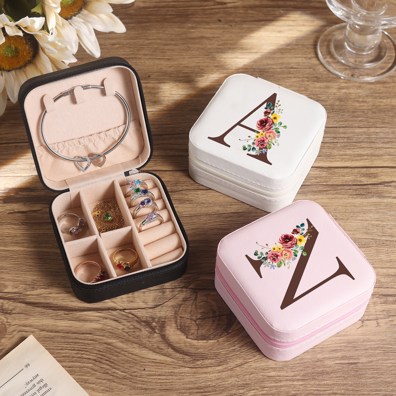 Custom Letter Jewelry Gift Box Personalised Travel Jewelry Box Gift for Women Girls-Jessemade AU