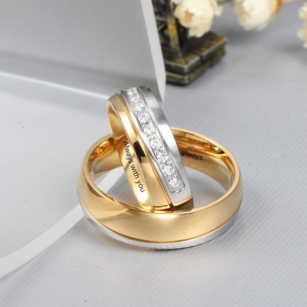 Personalised Couple Ring Engrave Love Message Matching Rings Gift for Couple Friends BBF-Jessemade AU