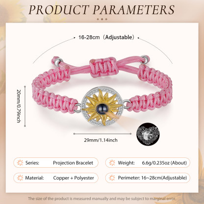 Personalised Projection Weave Bracelet Customised Black & White Photo Copywriting Bracelet Adjustable Bracelet Personalised Gift for Couples-Jessemade AU