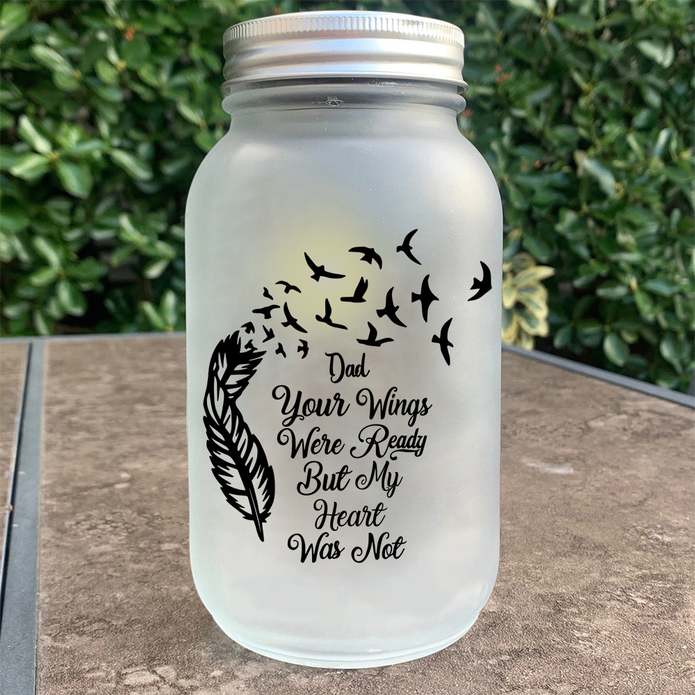 Memorial Bottle Night Light "Your Wings Were Ready But My Heart Was Not" Memorial Jar Memorial Solar Light-Jessemade AU