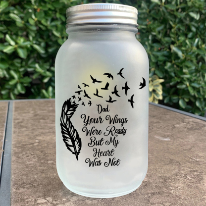 Memorial Bottle Night Light "Your Wings Were Ready But My Heart Was Not" Memorial Jar Memorial Solar Light-Jessemade AU