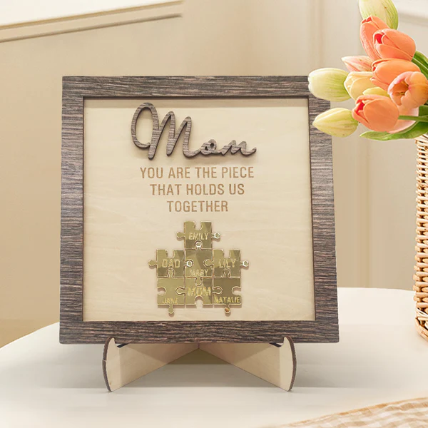 Personalised Mom Puzzle Sign Engrave 5 Names You Are the Piece That Holds Us Together Mother's Day Gift-Jessemade AU
