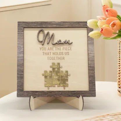Personalised Mom Puzzle Sign Engrave 5 Names You Are the Piece That Holds Us Together Mother's Day Gift-Jessemade AU