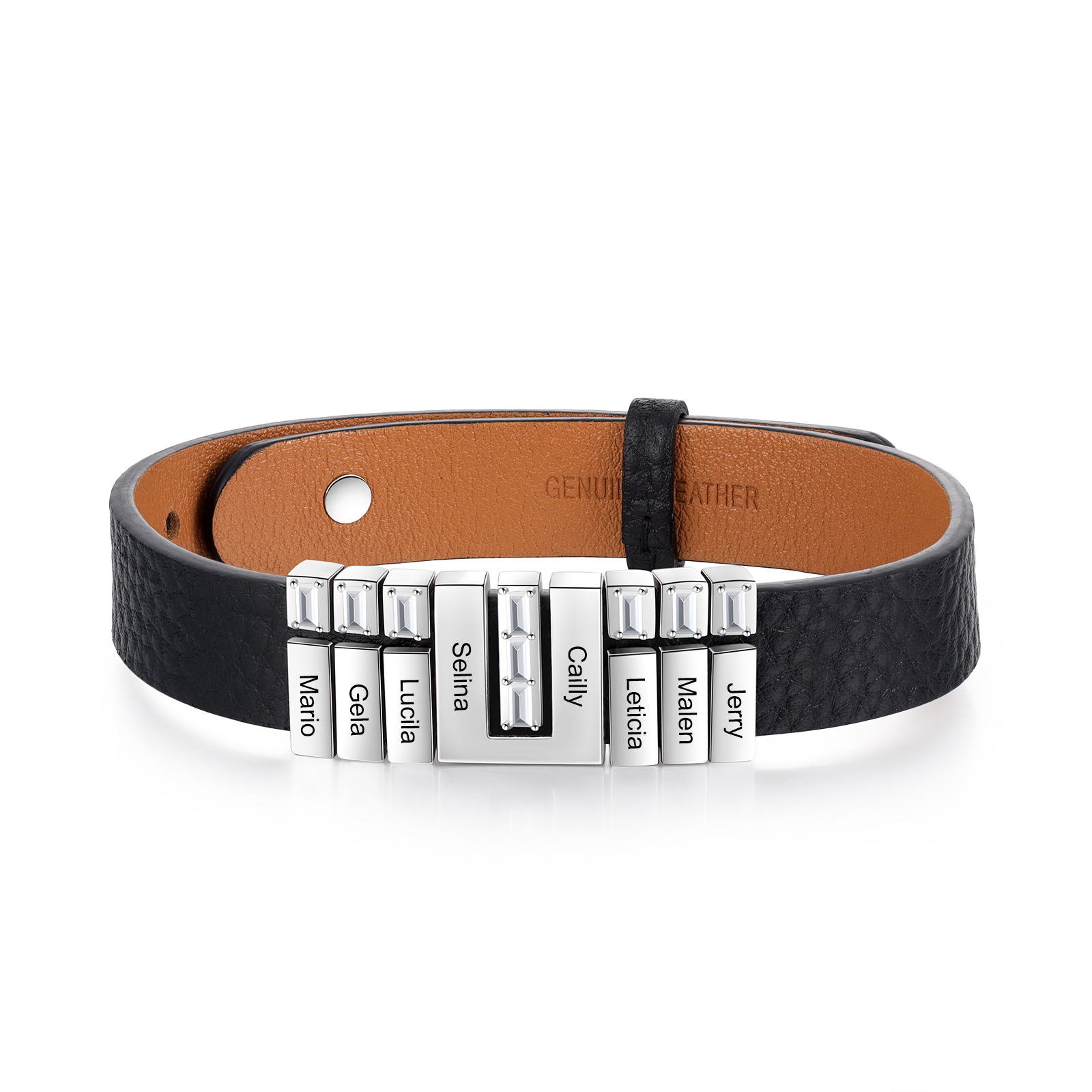 Mother's Day Gifts Personalised Leather Bracelet With 8 Names Gifts For Women-Jessemade AU