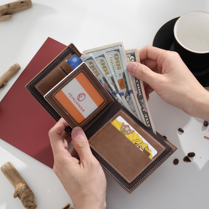 Personalised 5 Names & 1 Text & 2 Photos Fist Bump Gift Set Custom Wallet & Keychain & Pen Dad Gift Box Set Fathers Day Gift-Jessemade AU