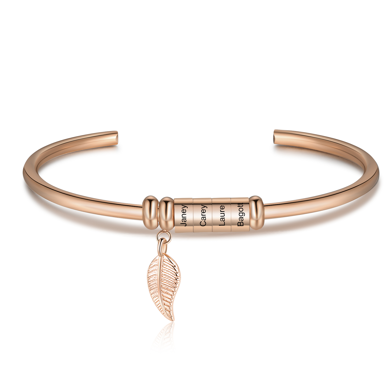 4 Beads Bracelet with a leaf-Jessemade AU