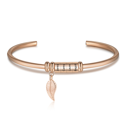 4 Beads Bracelet with a leaf-Jessemade AU