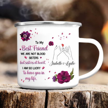 To My Best Friend Photo Mugs Customised 2 Names Enamel Cup Violets Mug - I Am So Lucky To Have You In My Life-Jessemade AU