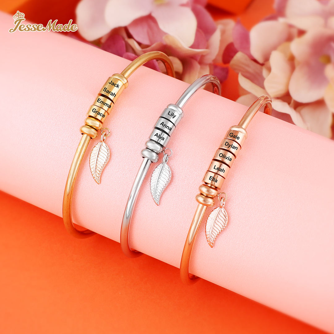 1 Bead Bracelet with a leaf-Jessemade AU