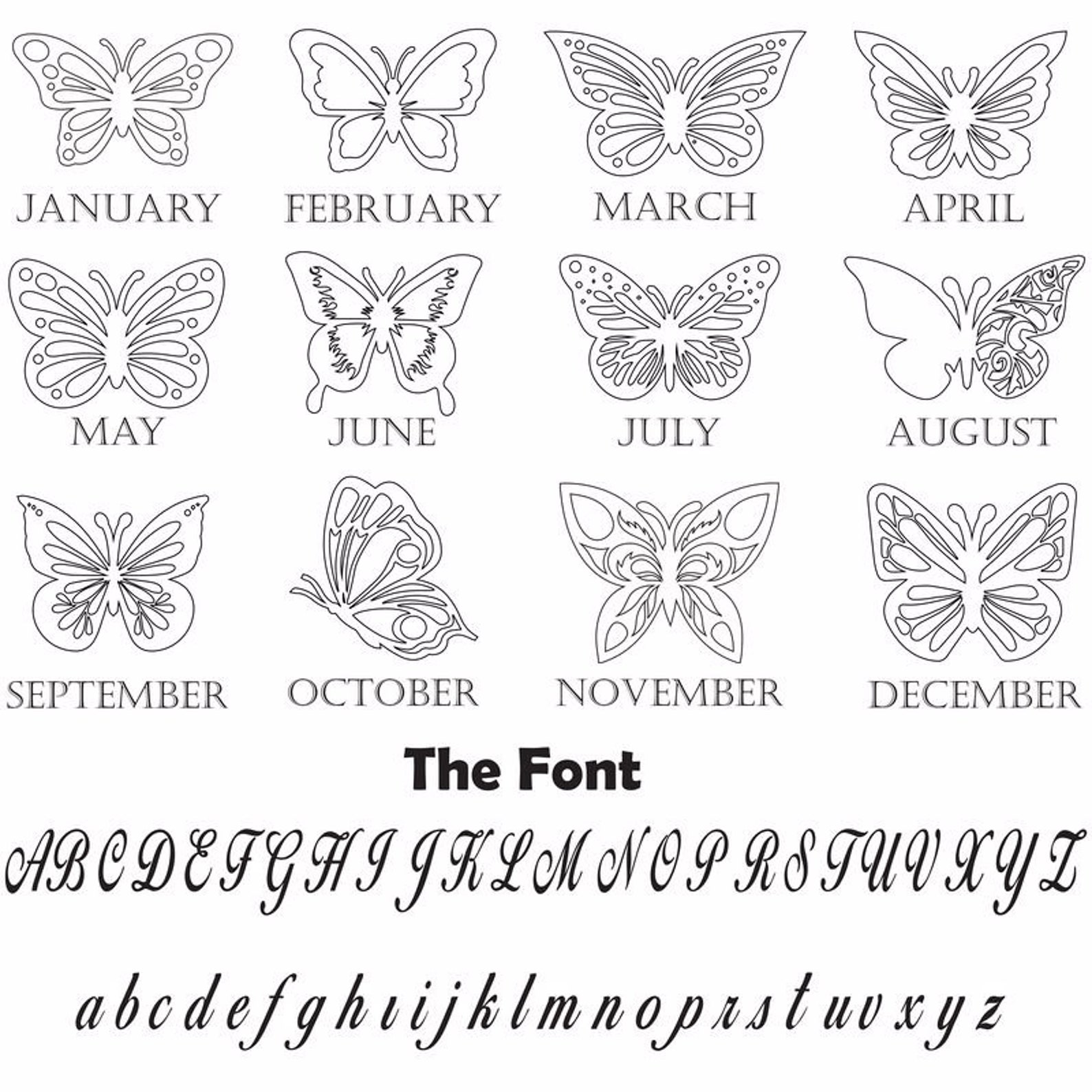 Personalised Birth Month Butterfly Name Necklace Classic Jewelry Gift For Her-Jessemade AU