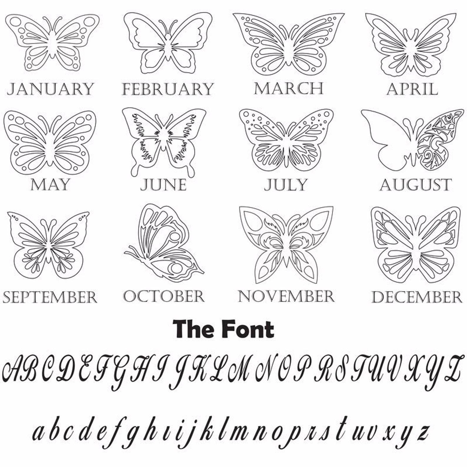 Personalised Birth Month Butterfly Name Necklace Classic Jewelry Gift For Her-Jessemade AU