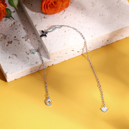 Personalised Butterfly Bracelet With 1 Birthstone Engrave Name Necklace Gift For Women-Jessemade AU