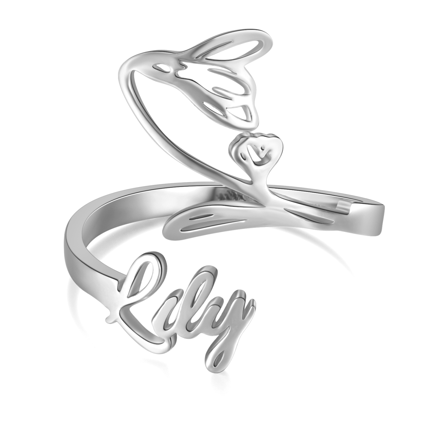 Personalised January Birth Flower Ring With Name Gifts For Her-Jessemade AU