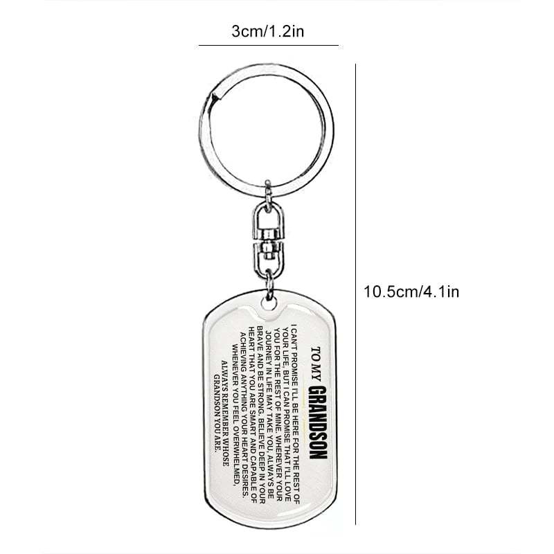 To My Grandson Keychain Stainless Steel Keychain "Whenever You Feel Overwhelmed, Always Remember Whose Grandson You Are"-Jessemade AU