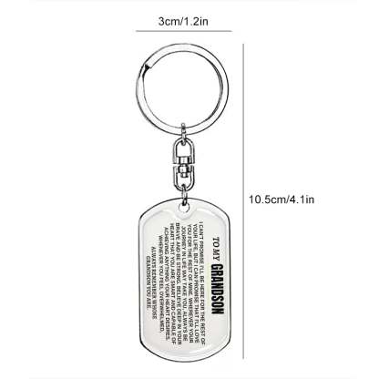 To My Grandson Keychain Stainless Steel Keychain "Whenever You Feel Overwhelmed, Always Remember Whose Grandson You Are"-Jessemade AU