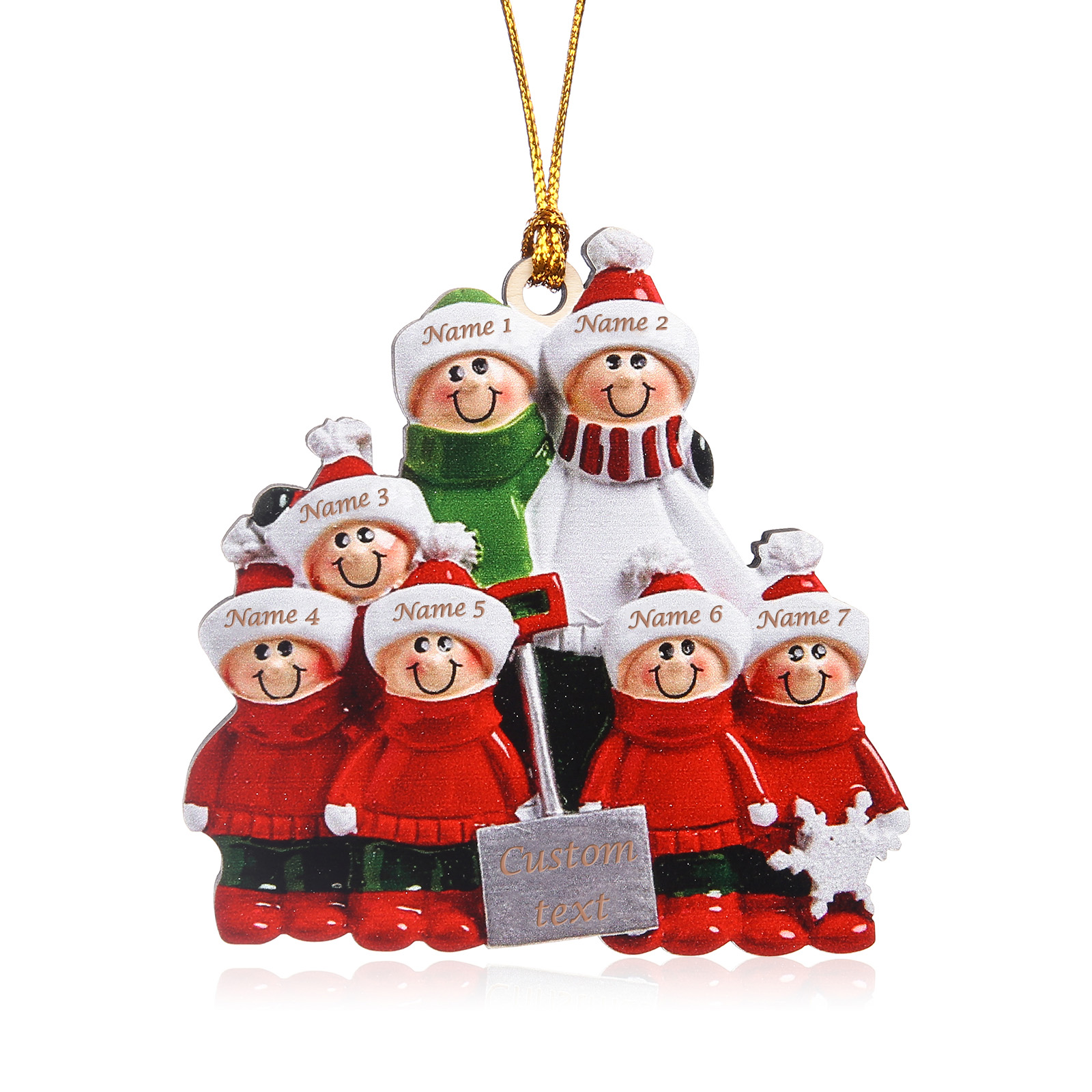 7 Names - Personalised Christmas Tree Ornaments Wooden Christmas Decor with Name Gifts for Family Friends-Jessemade AU