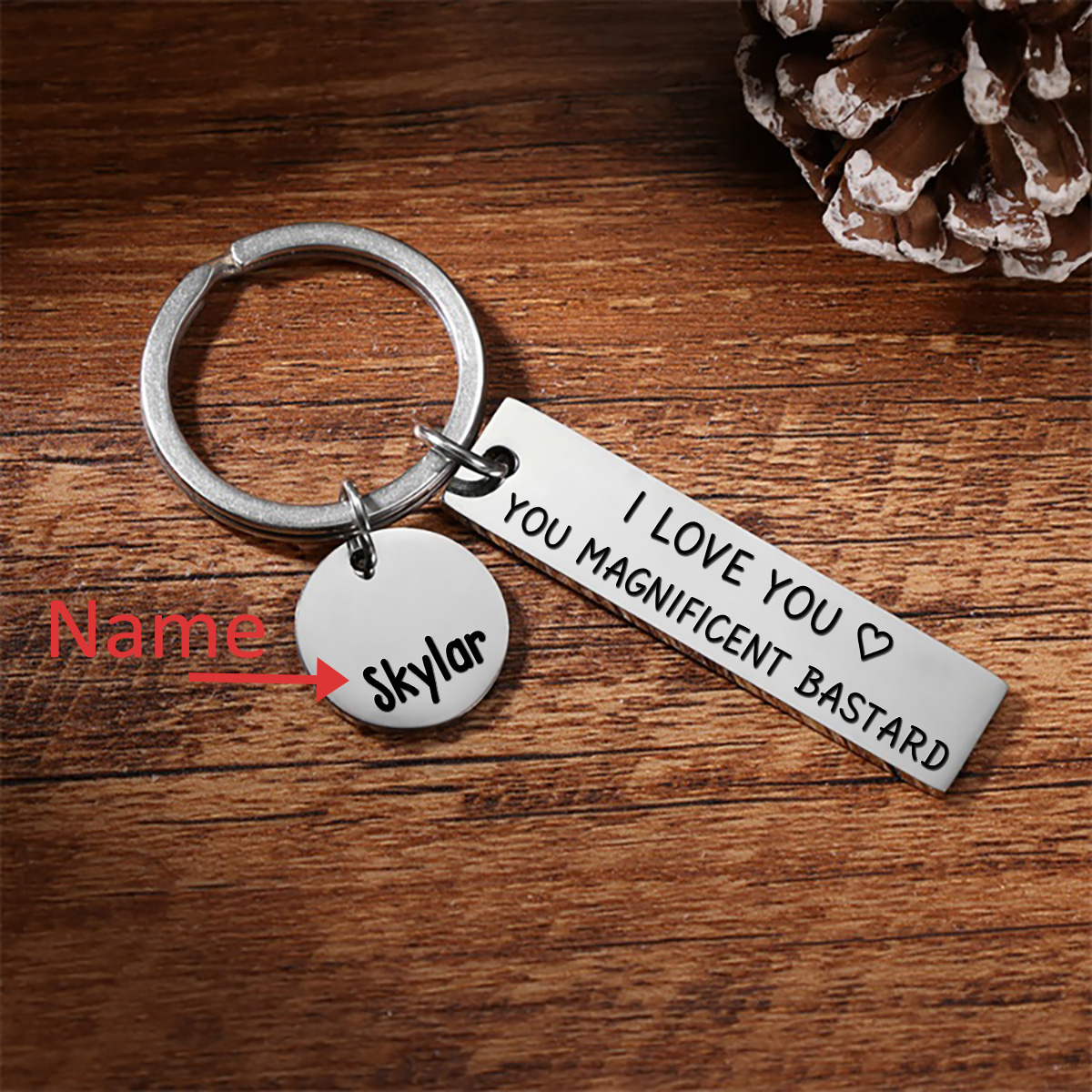 Personalised Name Keychain Funny Keychain "I Love You, You Magnificent Bastard" Gift for Couples -Jessemade AU