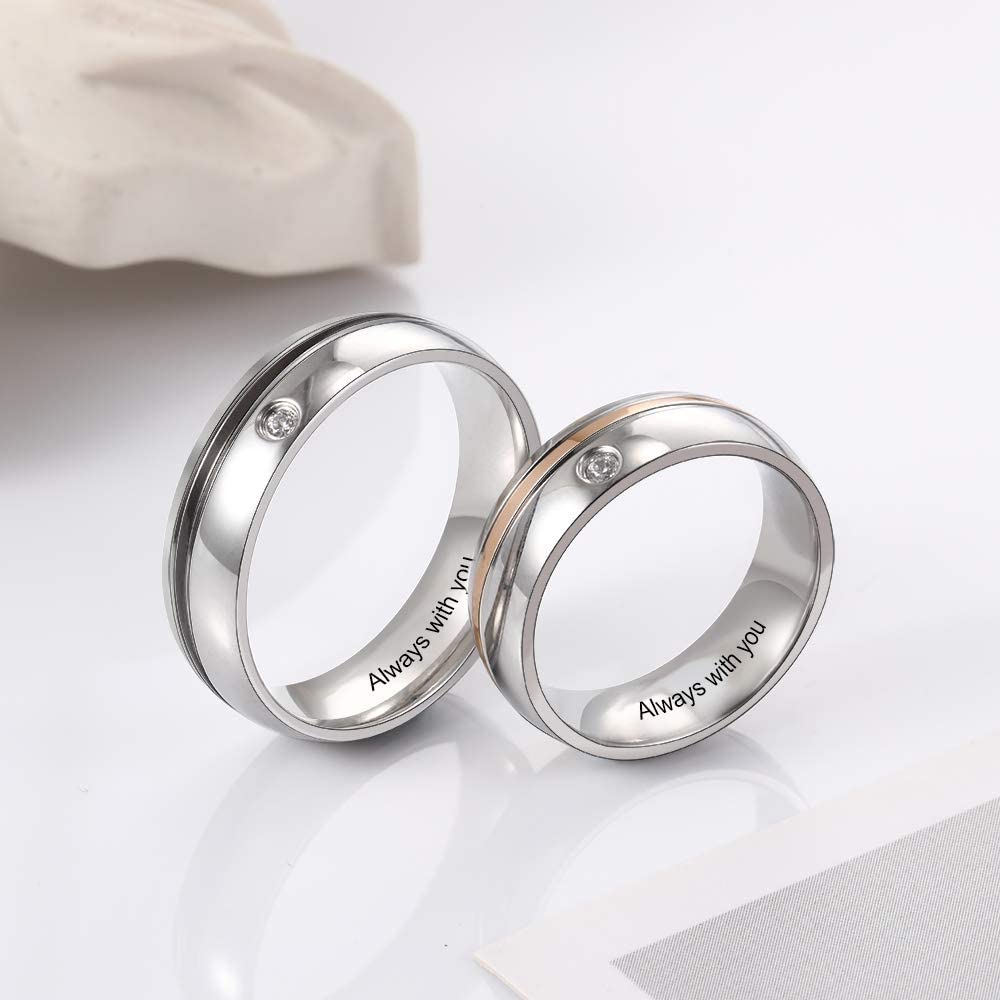 Personalised Couple Ring Engrave Love Message Matching Rings Gift for Couple Friends BBF-Jessemade AU