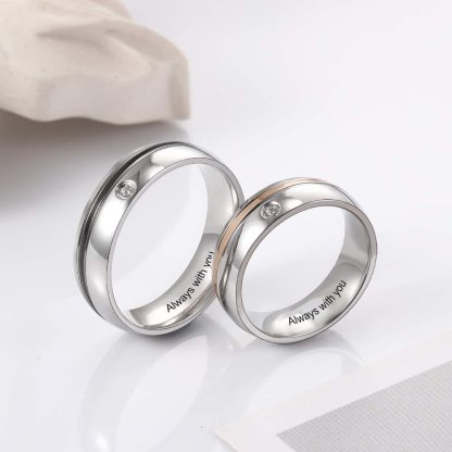 Personalised Couple Ring Engrave Love Message Matching Rings Gift for Couple Friends BBF-Jessemade AU