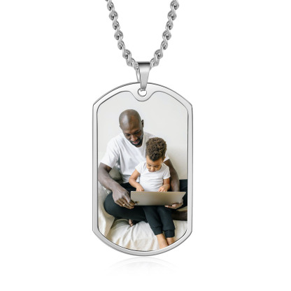Custom Fist Bump Family Necklace with 2 Kids' Names Personalised Photo Dog Tag Necklace Father's Day Gifts-Jessemade AU
