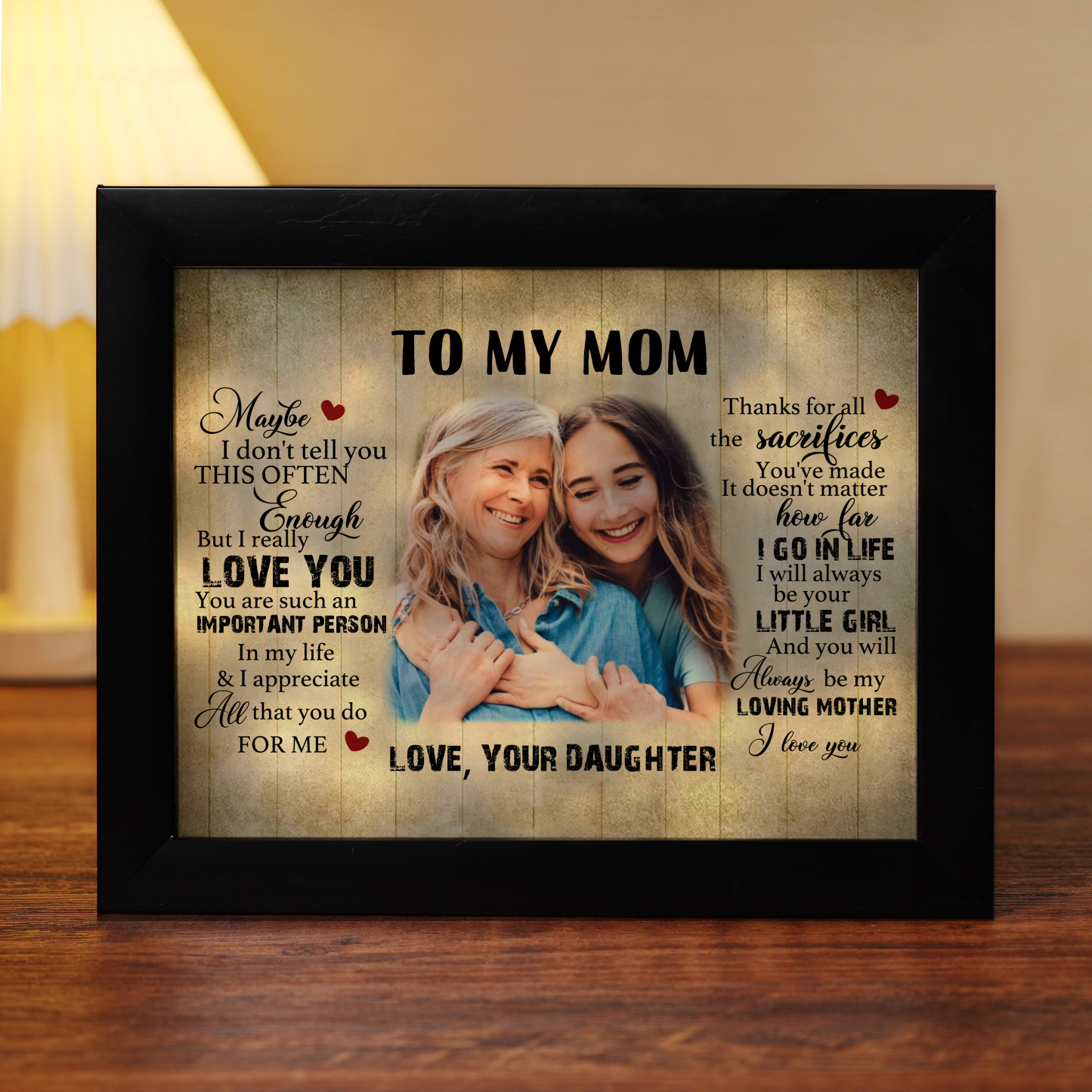 To My Mom Personalised Photo Frame With Light Gifts For Mother “Thanks for all the sacrifices You've made”-Jessemade AU