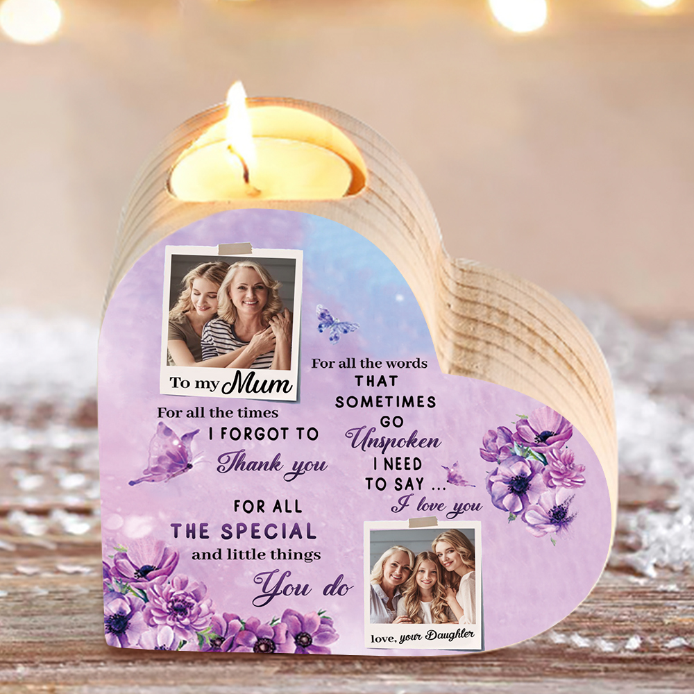 To My Mum - Customised Wooden Heart Candle Holder Candlesticks "I need to say I love you" Gifts For Mother-Jessemade AU