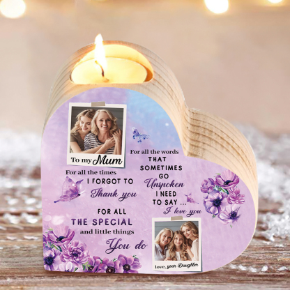 To My Mum - Customised Wooden Heart Candle Holder Candlesticks "I need to say I love you" Gifts For Mother-Jessemade AU