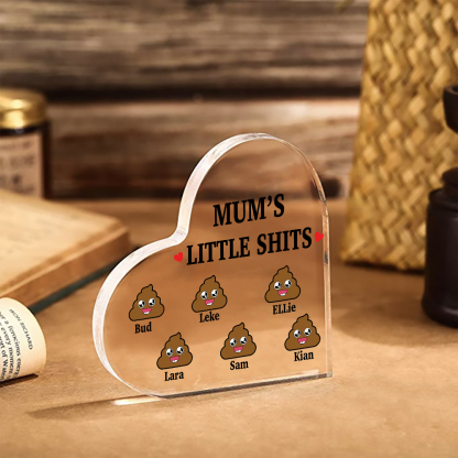 6 Names - Personalised Acrylic Heart Keepsake Custom Name Ornaments Mother's Day Funny Gifts for Mum-Jessemade AU