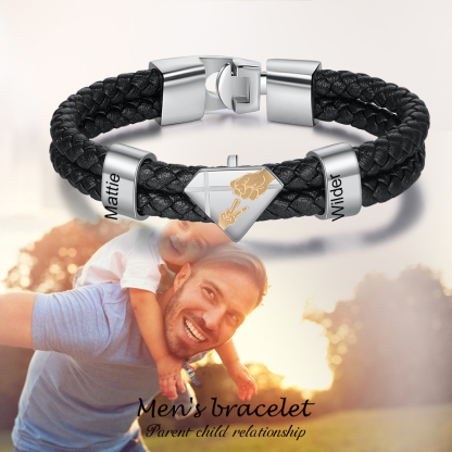 Personalised 2 Beads Men's Bracelet For Him-Jessemade AU
