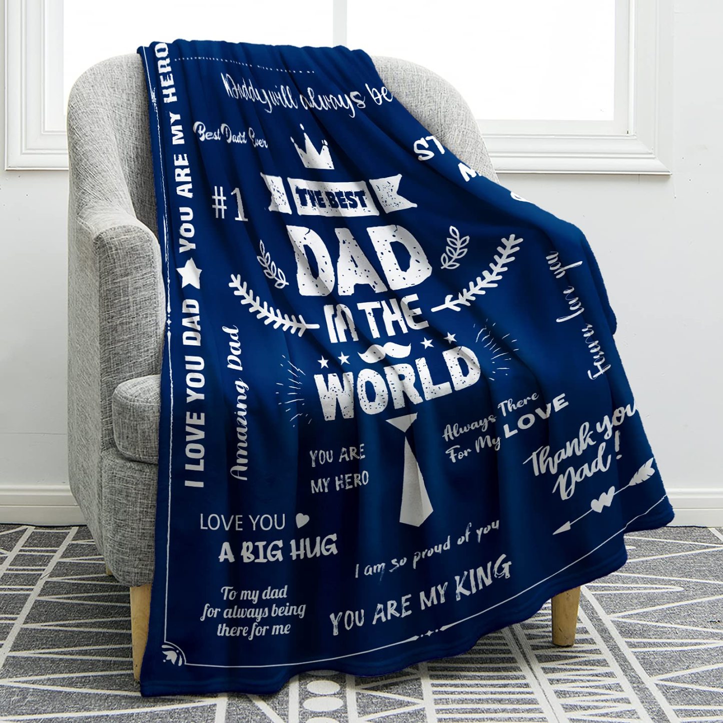 The Best Dad In The World Soft and Comfortable Flannel Fleece blanket Gift for My Father-Jessemade AU