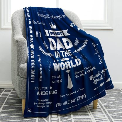 The Best Dad In The World Soft and Comfortable Flannel Fleece blanket Gift for My Father-Jessemade AU