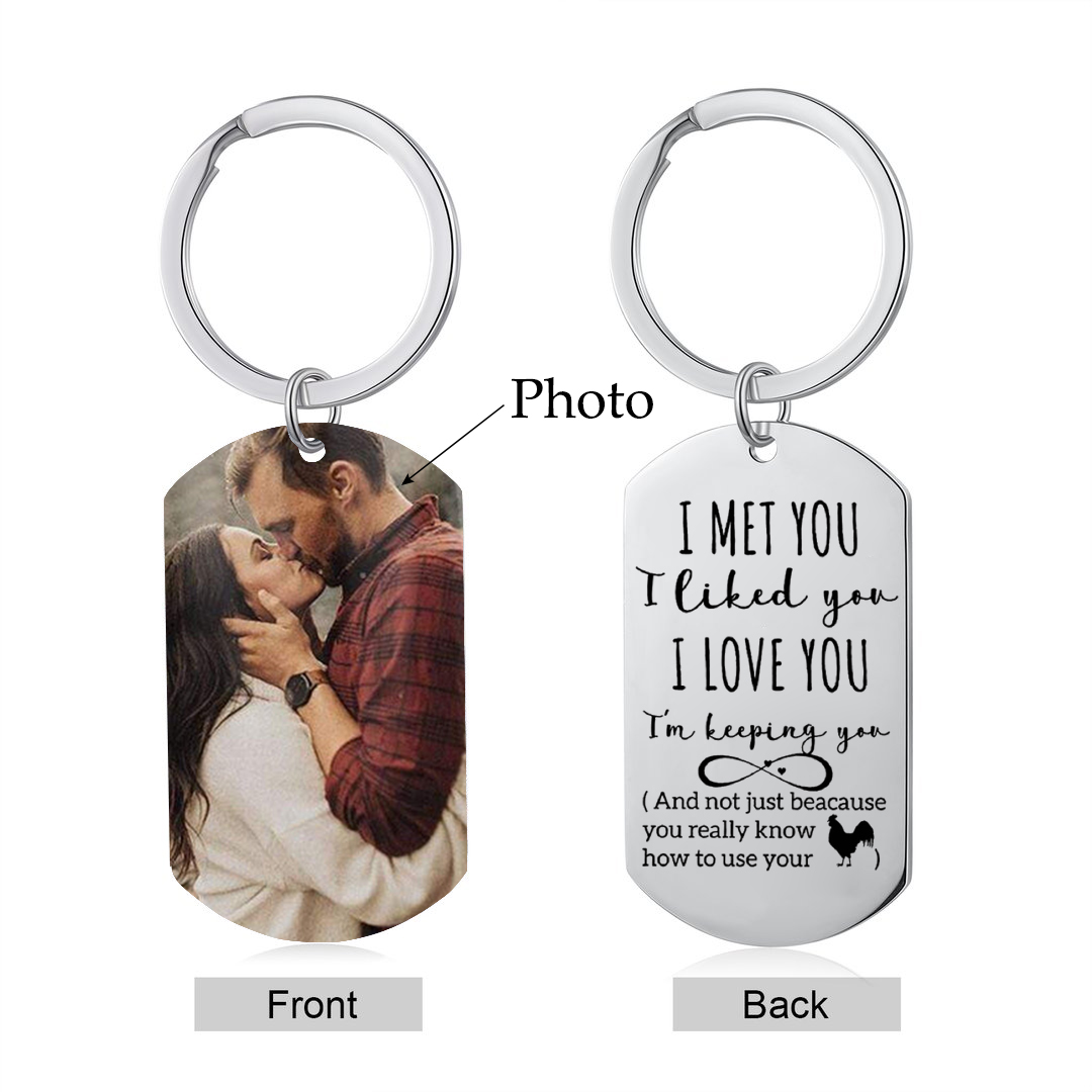 Personalised Photo Keychain for Couple "I MET YOU I LOVE YOU" Valentine's Day Gift-Jessemade AU