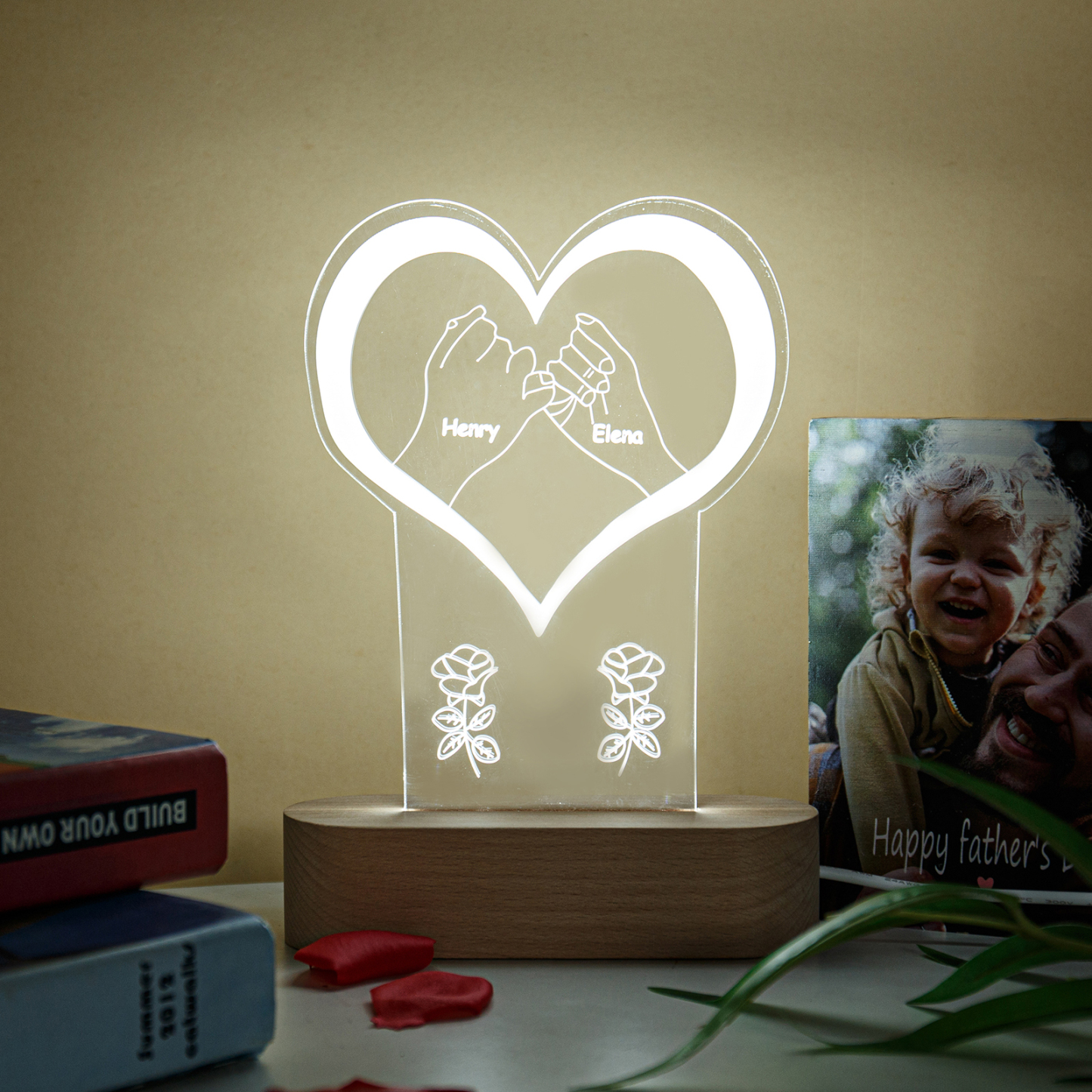 Customised heart-hands Night Light-Jessemade AU
