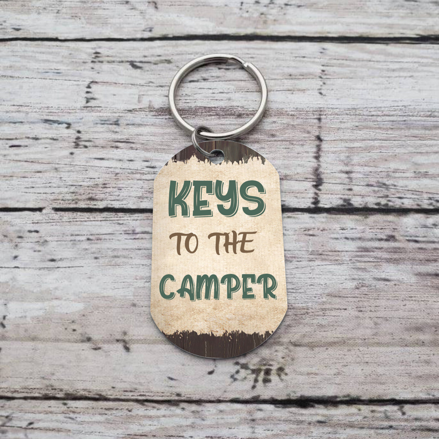 "Keys To The Camper" Custom Photo Keychain Stainless Steel Keyring Personalised Gift for Him/Her-Jessemade AU