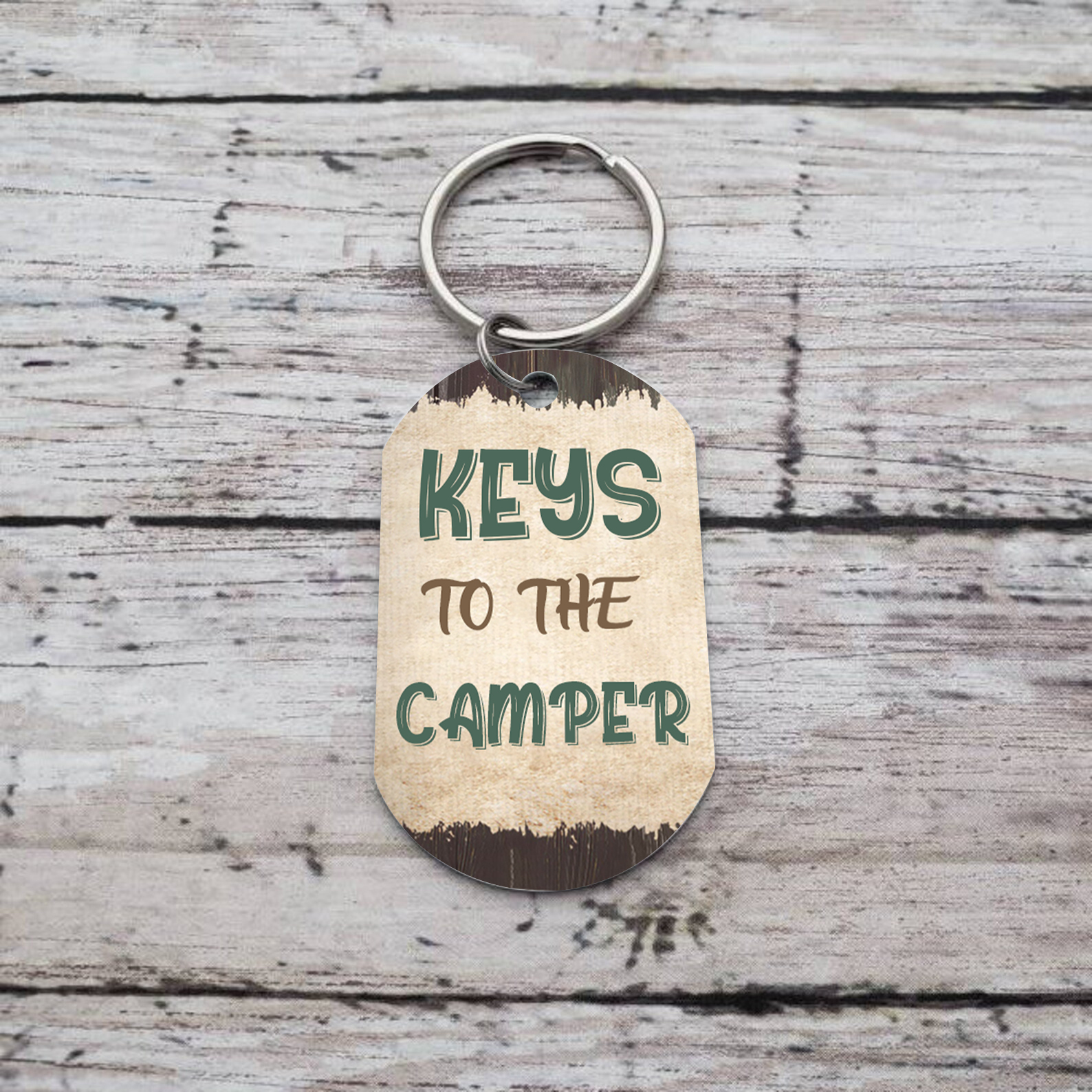 "Keys To The Camper" Custom Photo Keychain Stainless Steel Keyring Personalised Gift for Him/Her-Jessemade AU