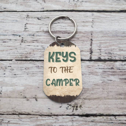 "Keys To The Camper" Custom Photo Keychain Stainless Steel Keyring Personalised Gift for Him/Her-Jessemade AU