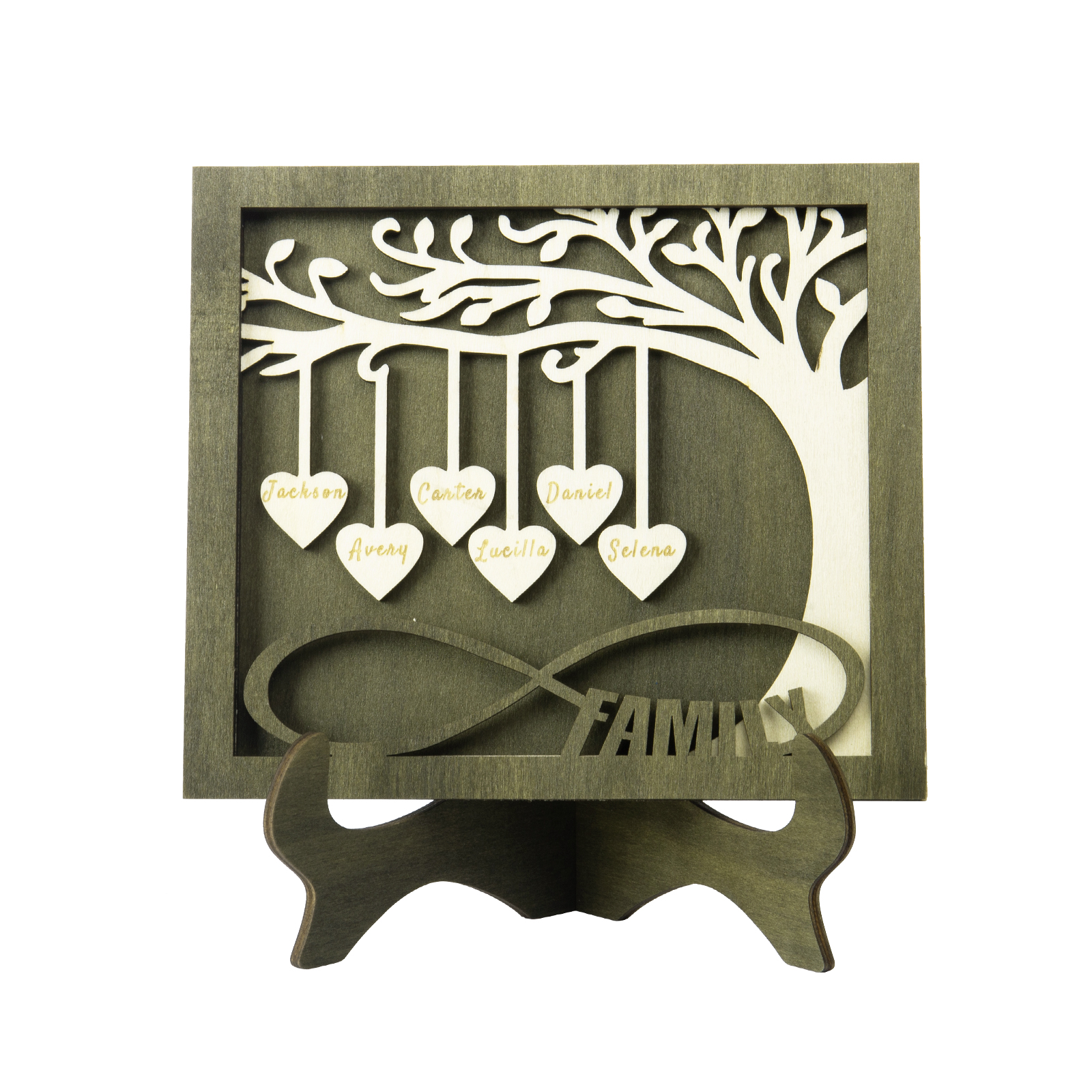 Custom Family Tree Sign with 6 Names Wooden Keepsake Gifts-Jessemade AU