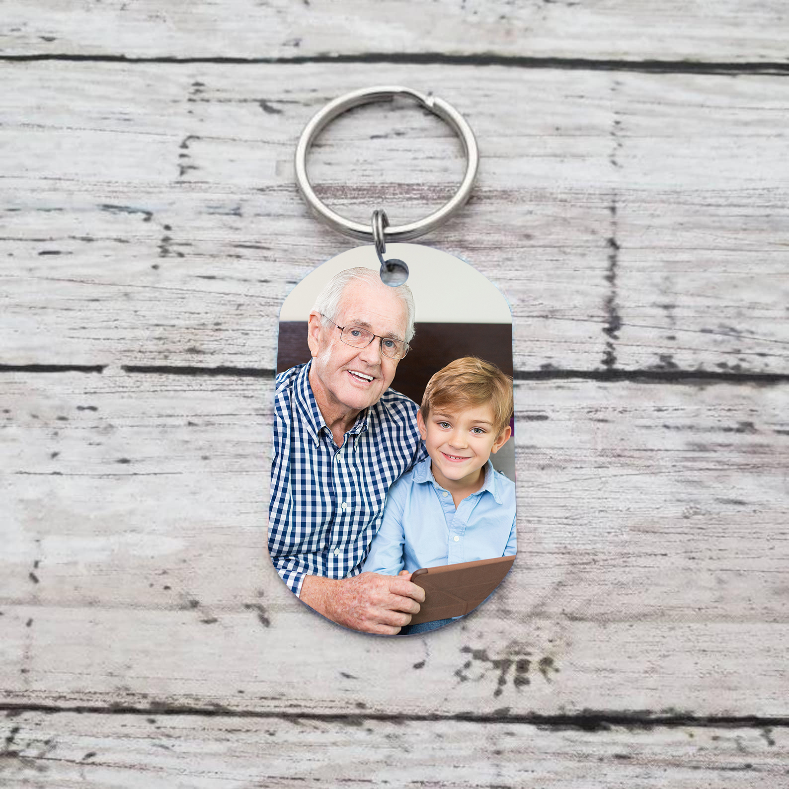 Personalised Photo and Name Keychain for Grandpa "Best Grandpa Ever" Grandparents' Day Gift-Jessemade AU