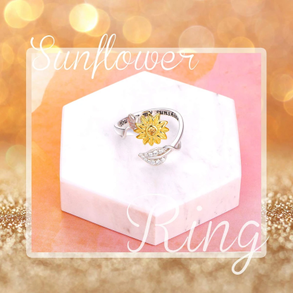 You are My Sunshine Sunflower Heart Ring-Jessemade AU