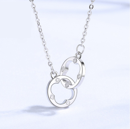 Personalised Double Round Link Necklace Gift For Her-Jessemade AU