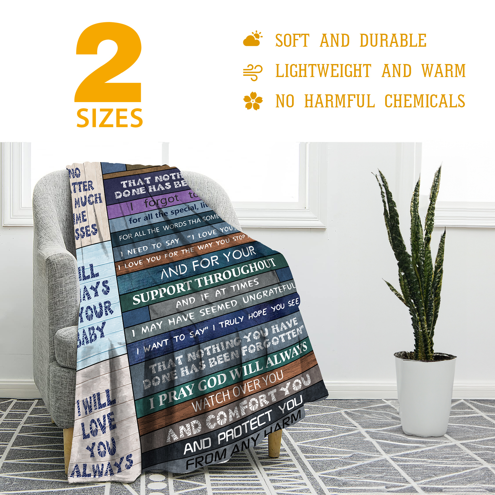 Fleece Blanket Colorful Stripes Father's Day Gift For Dad-Jessemade AU